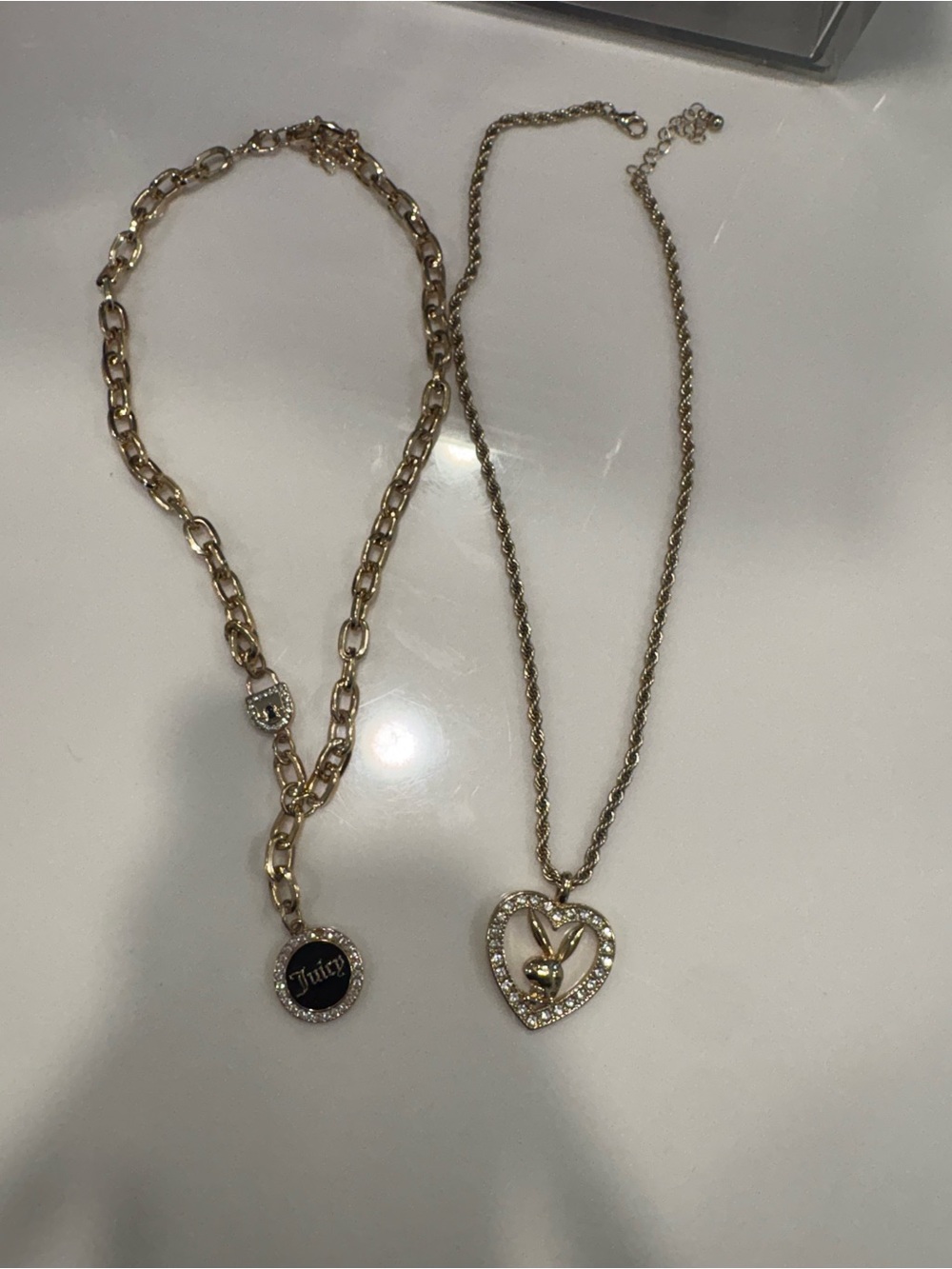 Juicy Couture Gold-Tone Heart Charm & Medallion Necklace Set